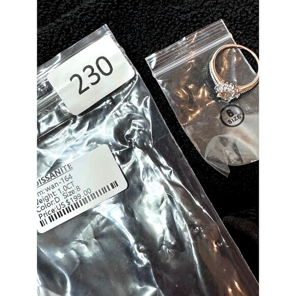 1 ct Moissanite Round Cut Ring with Moissanite Accents Size 8 - Picture 16 of 16